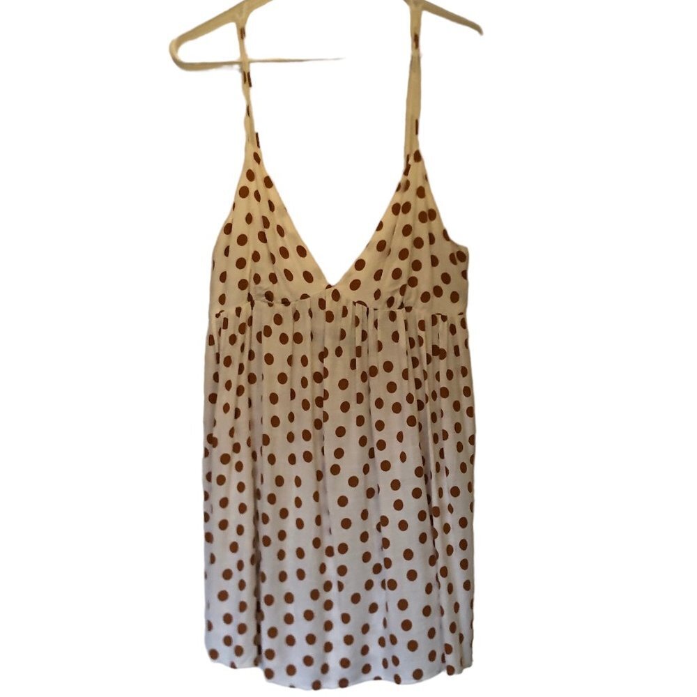 Zara spaghetti strap polka dot dress sz L